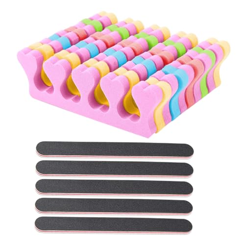 Healvian 25 Pairs Heart Shape Toe Separator Nail Toe Separator Tool Foot Care Made of Sponge Material Random Color
