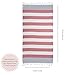 InfuseZen Terry Cloth Lined Turkish Bath & Beach Towel – Marine Stripe Design - 100% Organic Turkish Cotton - Soft, Lightweight, Absorbent - Quick Dry for Beach, Bath, Throw, Travel - Red/Navy