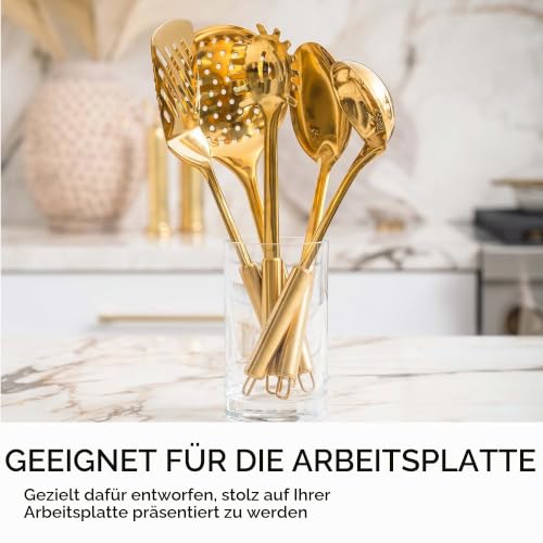 Styled Settings Gold Küchenhelfer Set aus Edelstahl, 5-teilig zum Kochen – Ansicht 2