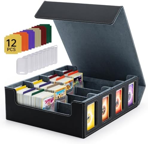 Porta Carte Mazzo per Carte MTG Capacità di 2100+, Deck Box per Carte con 3 Divisori Compatibili
