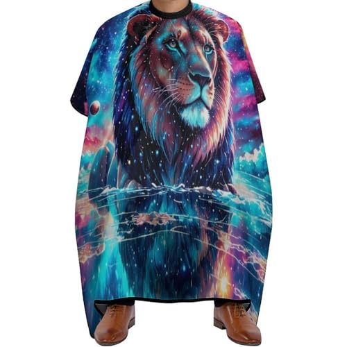 Large Long Professional Barber Cape, Hairdressing Apron Galaxy King Of Lion Star Space Shampoo Cutting Household Capes Wrap for Hair Salon