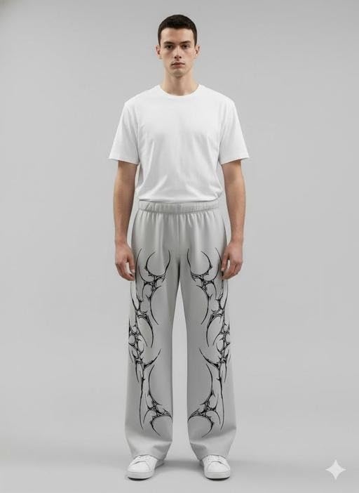 Generic Men's Grey Cotton Track Pant - Image 3