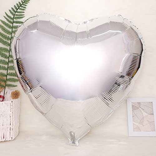 Heart Love Balloon With Silver Confetti Balloons, Love Letters Valentines Balloon Heart Shape Balloons Decorations For Birthday Party Valentine's Day Propose Wedding Anniversary (Silvery White) #TOP4