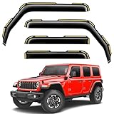 Saleago in-Channel Window Rain Guards Fit for Truck Jeep Wrangler JL 2018-2026 and Gladiator 2020-2026 Extra Durable Window Visors Window Deflectors Vent Visors Vent Shades Car Accessories-4 pcs