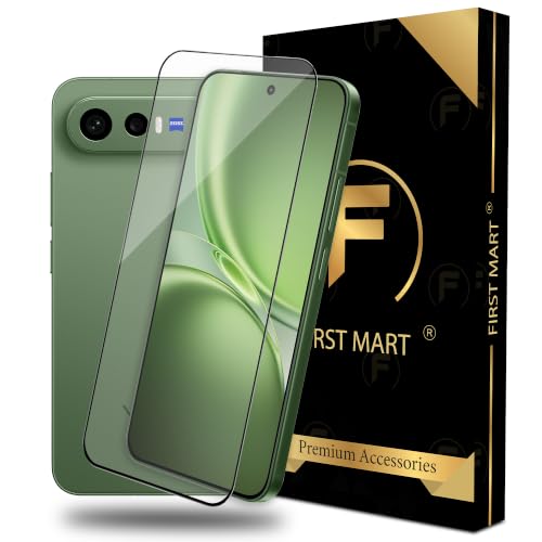 Image of FIRST MART Tempered Glass for Vivo X300 FE, 9H Full-Glue Screen Protector, 3D Edge-to-Edge, HD Clear, Oleophobic, Case-Friendly, Black, Pack of 1