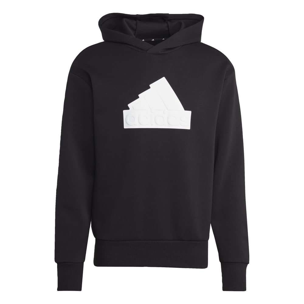 adidas Men's Future Icon Badge of Sport Hoodie, Black/White, M