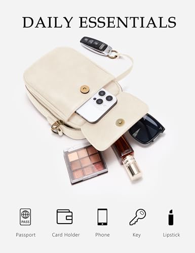 Image of Yarnic Small Crossbody Bag, Vegan Leather Cell Phone Purse for Women, Vintage Wallet Bag with Card Slots