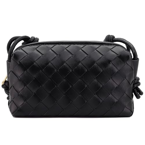 Woven Crossbody Bags For Women, Small Handmade Purse Clutch Shoulderbag Handbag, Zipper Closure