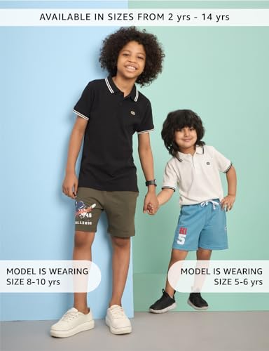Image of Amazon Brand - Symbol Boys Cotton Rich Stretchable Knit Terry Shorts | Age 2-14 Years
