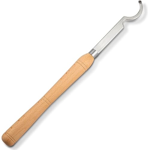 Swan Neck Hollower Carbide Tipped Wood Turning Tools, Full Size 18.5" with Ci3 8.9mm Round Carbide Insert Cutter for Wood Hobbyist or DIY or Carpenter, 1pc(Swan Neck Hollower)