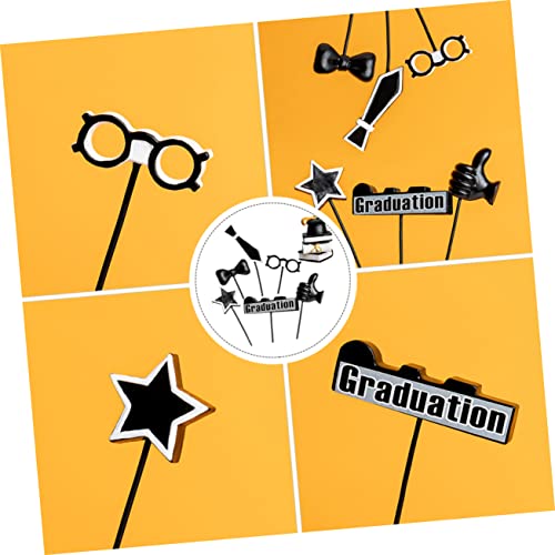 ABOOFAN 14 Pçs Cupcake Toppers Livros Tema Cuake Óculos Cartões Parabéns Bolo Chapéu Formatura Comid