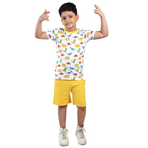 Image of Clothe Funn Boys Printed Cotton Half Sleeves T-Shirt & Shorts Set