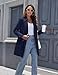 wantdo Women's All Weather Coats Lapel Long Trench Coat with Belt Navy Small