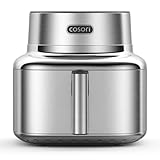 COSORI ICONIC Airfryer, 96% Edelstahl, PFAS- und BPA-freie Keramikbeschichtung, 7-in-1 Heißluftfritteuse, Backen, Grillen, Gären, Dehydrieren, 61% energiesparend, 50+ Rezepte, spülmaschinenfest, 6,2L