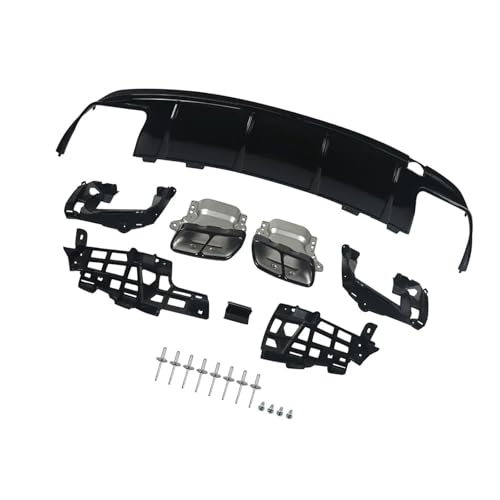 Difusor trasero negro Benz CLA W117 que mejora la aerodinámica trasera