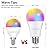 A15 LED Smart Bulb, 5W=40W,Compatible with Alexa, Google Assistant, E12 Base, Dimmable, 2.4G WiFi ONLY, RGB Color Changing, Tunable White 2700K-6500K, Globe Shape, G45 Ceiling Fan Light Bulbs 4 Pack