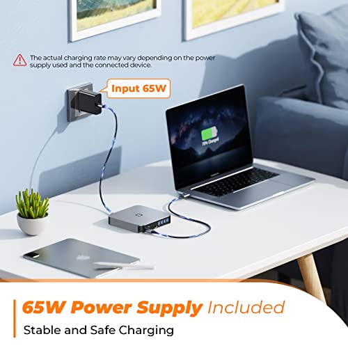 Usb C Docking Station Dual Monitor For M1/M2 Macbook Pro/Air, Dell, Lenovo, Hp, Surface, 13 In 1 Triple Display Laptop Docking Station With 65W Power Adapter, Dual Hdmi, Vga,4 Usb 3.0,Gigabit Ethernet #TOP4