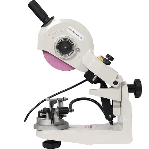 Maymalze Chainsaw Sharpener with Multi-Angle Adjustable, 120-Volt Chain Saw Sharpener Tool for All Chainsaw Chains (Grey+Metal)