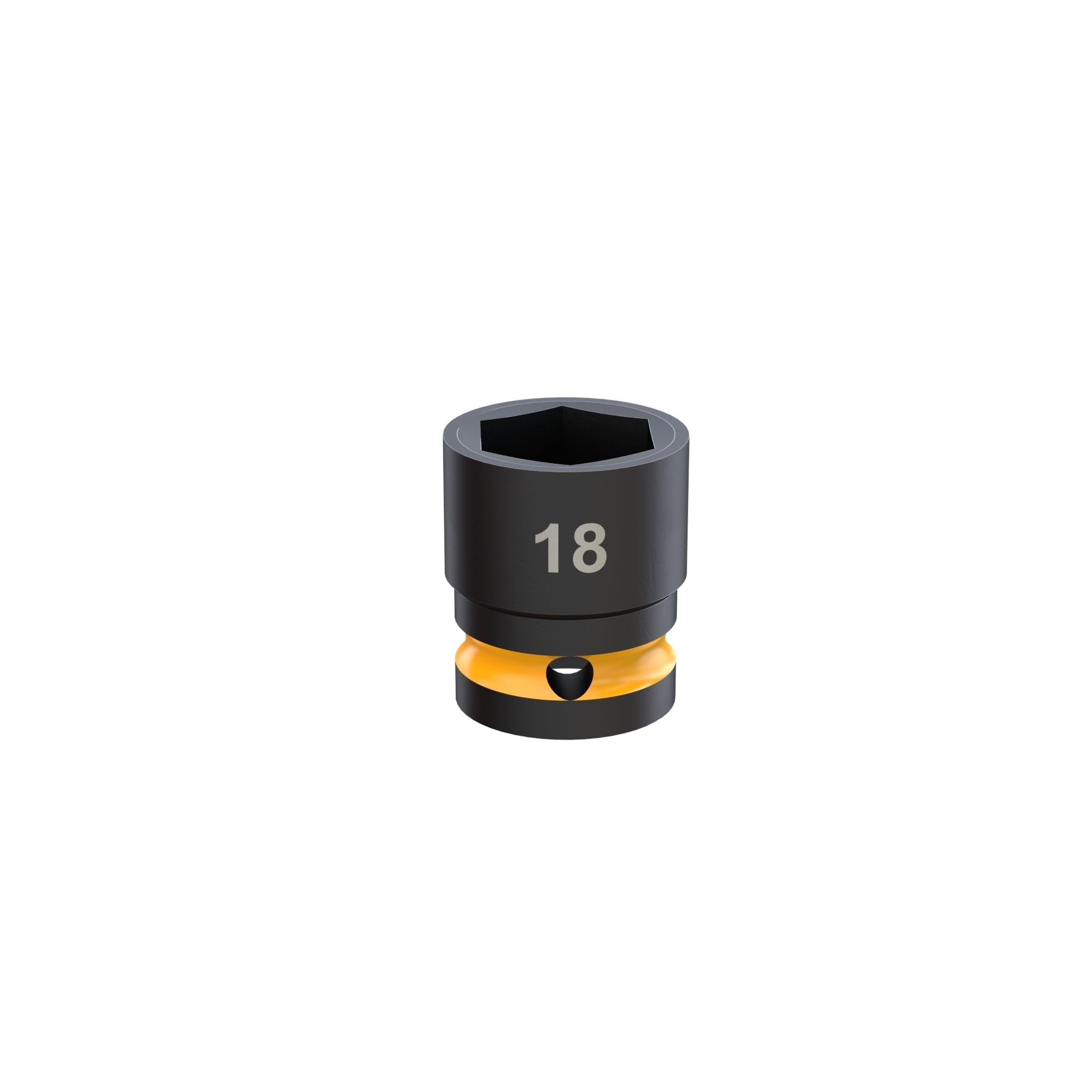Klutch 3/8in.-Drive 6-Point Chrome Molybdenum Impact Socket, 18mm Metric