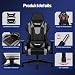 Homimaster Gaming Stuhl, Bürostuhl Ergonomisch mit verstellbare Lendenkissen, Kopfkissen und Armlehnen,Gaming Chair Gepolstert,Gamer Stuhl Wippfunktion,Gaming Stuhl 150 kg Belastbarkeit