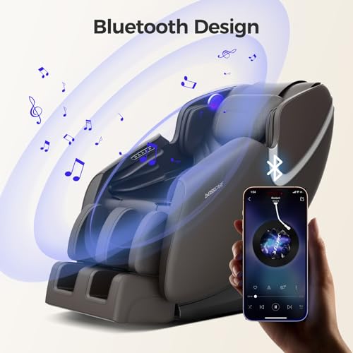 BOSSCARE Full Body Zero Gravity Massage Chair, Electric Shiatsu Massage Recliner with Foot Roller, Bluetooth Speaker for Family Friends, Faux Leather - Image 8
