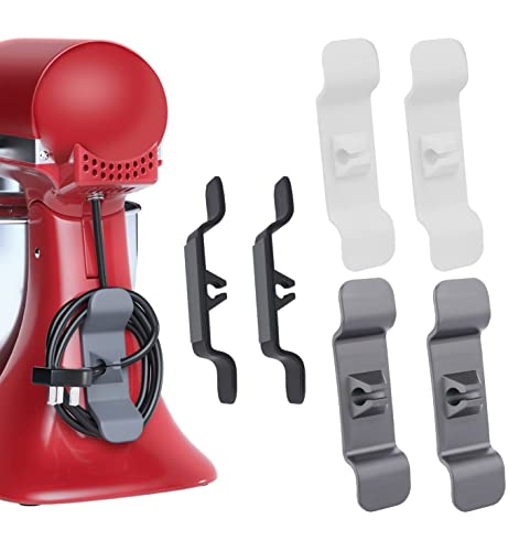 Taicols 6pcs Wrap Cord Organizers, Self Adhesive Cord Wrapper Management Clips Tidy Wrap Cord Holder for Appliances Mixer Oven Toaster Blender Air Fryer Cord Wrap Kitchen Wrap Organizer Adhesive Cover