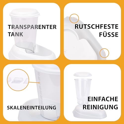 Ferplast Krokettenspender für Hunde und Katzen Zenith 3 Liter Futterkäfig Kekse für Haustiere, Rutschfester Boden, 20,2 x 29,2 x H 28,8 cm Weiß