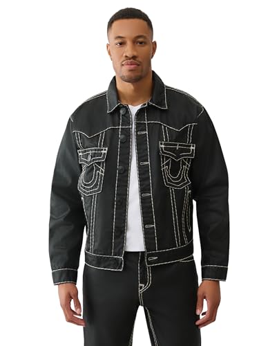 True Religion Oversized Super T Coated Jacket for Men - Men's Jean