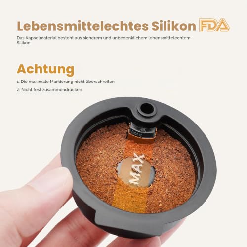 RECAFIMIL Mehrweg-Kaffeekapsel, 180 ml, nachfüllbar mit 60-ml-Ersatzdeckel, PP-Kunststoff, kompatibel mit Tassimo-Kaffeemaschinen – Ansicht 4