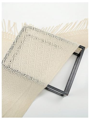 GORGLITTER Women's Wrap Crochet Shawl Poncho Fringe Lightweight Cardigan Sweater Scarf Western Hollow Out Shrug3