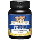 Barlean's Omega 3 Fish Oil Supplements, Supplement Softgels for Men and Women, 600mg EPA and DHA Fatty Acids, Orange Flavored, 100 Count