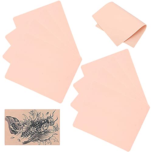 Peau de Formation de Tatouage 8 Pièces Peau de Pratique de Tatouage Peau Synthétique Tatouage Pratique de Tatouage à Double Face Convient aux Débutants et aux Artistes Expérimentés Cover