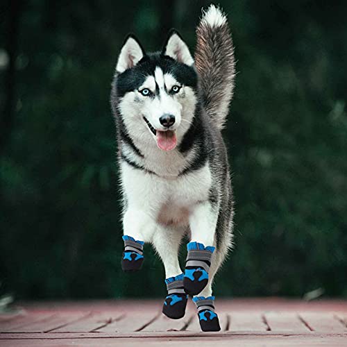 Wasserdichte, reflektierende Hundeschuhe für kleine und mittelgroße Hunde, Herbst/Winter, Schuhgröße XL, Blau