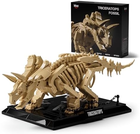 Nifeliz Triceratops Fossil Model Set, Dinosaur Skeleton Building Set for Adults and Collectors, Ideal Gift for Fossil Lovers (798 PCS, NF10351)