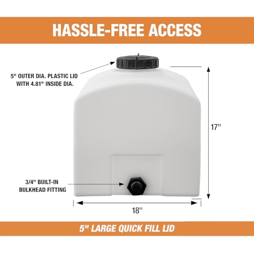 image for RomoTech 82123899 Polyethylene Domed Reservoir Water Tank, 26 gallon, 