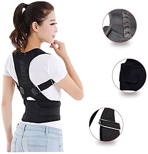 Corrector Back Belt Lumbar Support Straight Adjustable Corset Brace for Men Women S-XXL (Black XX)