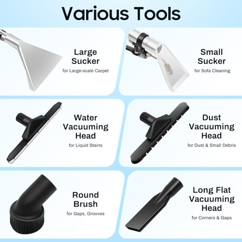 60L Commercial Carpet Cleaning Machine Carpet Extractor 3 in 1 15.85Gal Carpet Extractor for Car Detailing, Commercial Stainless Steel Carpet Shampooer (Shipped in 2 Parcel)