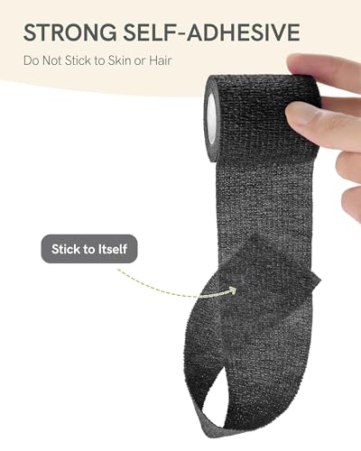 Image of FriCARE Self Adhesive Bandage Wrap, Medical Tape in First Aid Kit, Black
