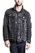 VICTORIOUS Men's Casual Distressed Denim Jean Jacket DK100 - Black - X-Large - II7C