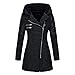 Produktbild OIKAY Winter Outwear Hooded Zipper Mantel Damen Warm Slim Jacke Dicke Parka Mantel Jacke (Schwarz, EU-44/3XL)