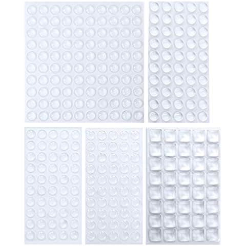 Sanggi Clear Rubber Feet, 290 Pcs Cabinet Door Bumpers,Adhesive Bumper Pads, Self Stick Bumpers Sound Dampening Door Bumpers, Cabinet Buffer Pads, 5 Sizes Cover