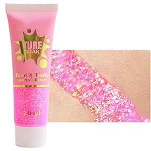 Go Ho Chameleon Rose Body Glitter Gel for Face Body Eye Lip Hair and Nails – Holographic Long Lasting Chunky Sequins Glitters,Reflective Glitter Makeup,Festival Rave Accessories