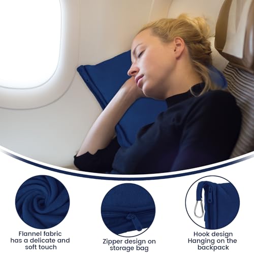2 in 1 Travel Blanket and Pillow,Soft Warm Airplane Blanket with Storage Bag Portable Enduring Quilt Airplane Blankets for Camping Office,Compact Foldable Flannel(Tibetan green) - Image 4