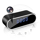 KPSFRD Hidden Camera Clock HD 1080P WiFi Spy Camera Secret Nanny Camera with Motion Detection Alarm Push Night Vision Loop Recording Remote Monitoring Indoor Security Camera for Pet/Baby, No Audio