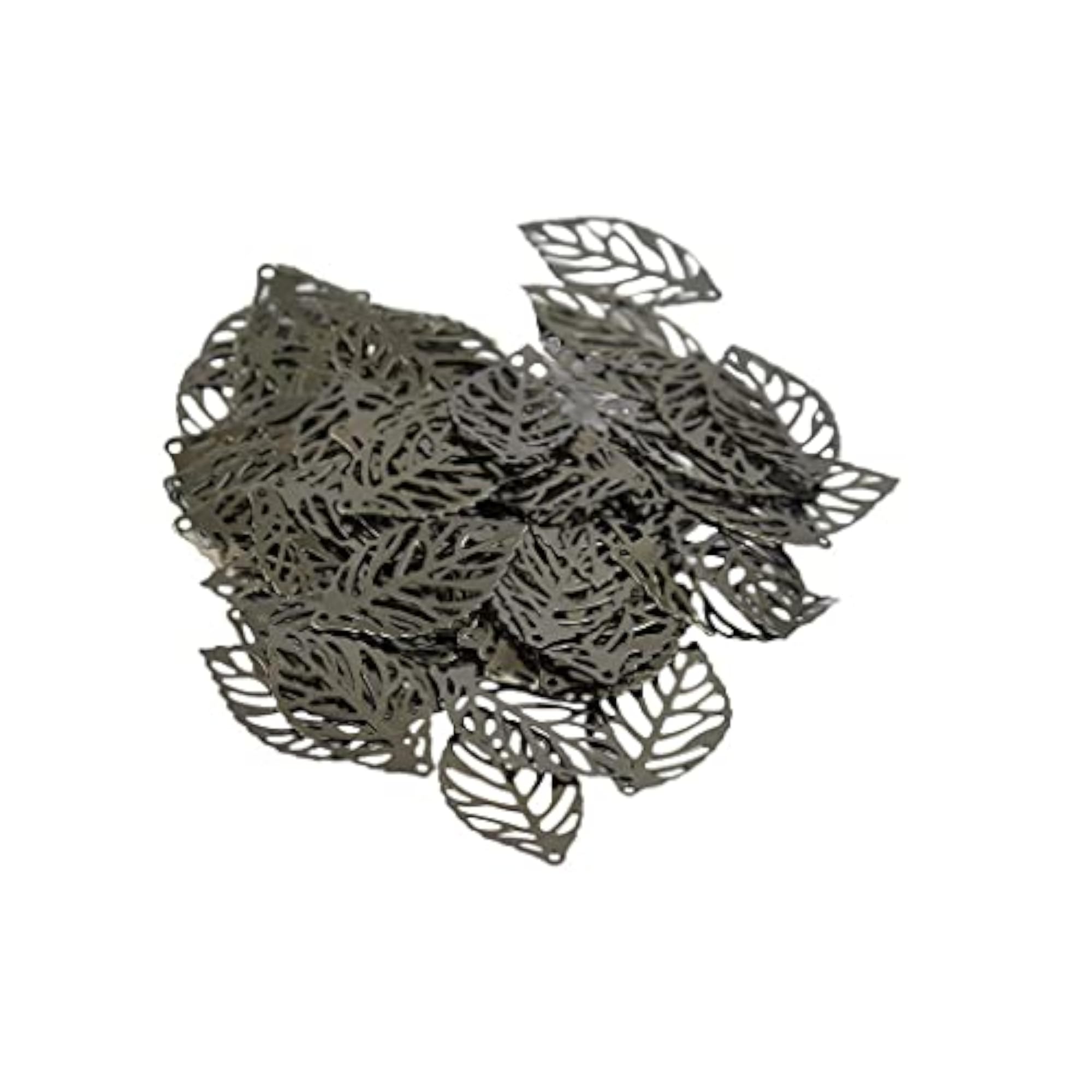 3x100pcs Pierced Tree Leaves Charm Pendant Jewelry Making