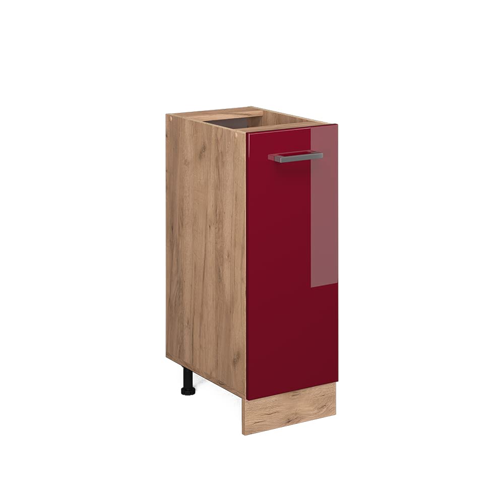 Vicco Pharmacy cabinet Raul, Red high gloss, 30 cm without worktop, for flexible combination within modular kitchen systems
