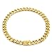 Gold Chain Dog Collar, 19mm Stainless Steel Dog Cuban Link Collar, Heavy Duty Chain Collar for Small Medium Large Dogs