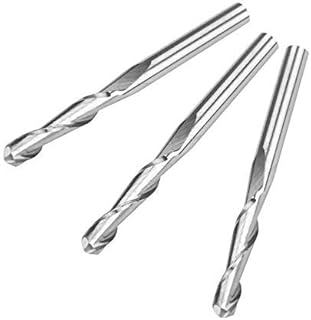 10Pcs Ball Nose End Mills Straight Milling Cutter Double Flute Long Router CNC Bits with 1/8-Inch Shank Tungsten Steel Woodworking Milling Cutter Tools