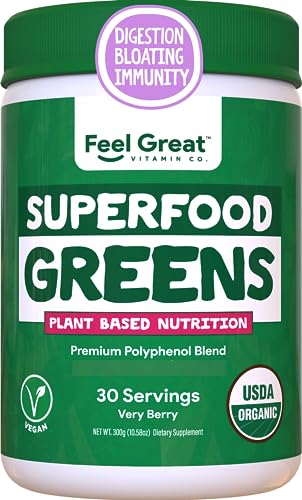 The-Feel-Great-Vitamin-Company-USDA-Organic-Superfood-Greens-Powder-Berry-Flavor-Vegan-Organic-Super-Greens-Fruit-and-Vegetable-Supplement-Enzymes-Probiotics-Greens-and-Superfoods-Supplement