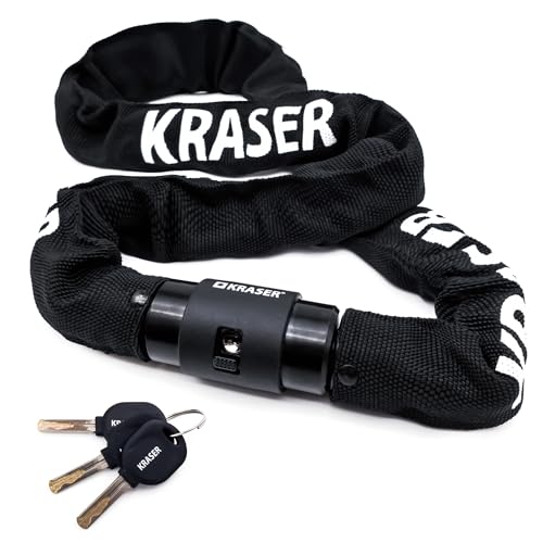 KRASER KR620 Lucchetto Bici Antifurto, Maglie in Acciaio ø8mm, 120cm,